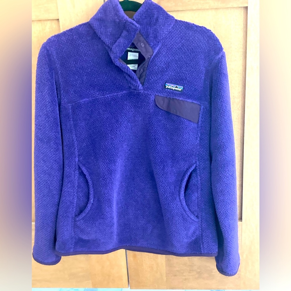 Patagonia Re-Tool Snap T Fleece Pullover Sweatshirt Purple Size Medium